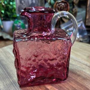 Pilgrim glass cranberry pitcher